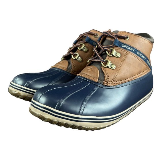 Sperry Top-Sider Bowline Navy Tan Rain Boots Youth Boy's Size 5 M - Picture 6 of 10